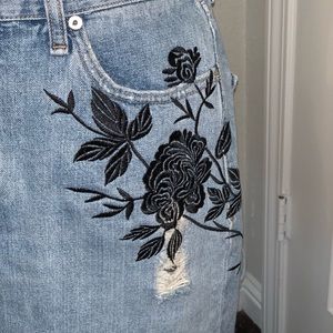 ⭐️SALE!!! Rag & Bone | Denim Floral Embroidery Skirt ⭐️